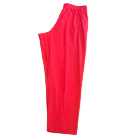 1X CM Shapes red Calcutta Crinkle wide leg pull on pants with pockets - Picture 2 of 12